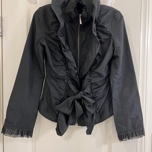 Para Celsus Front Zippered Full Zippered Ruffled Layered Jacket--Size Small